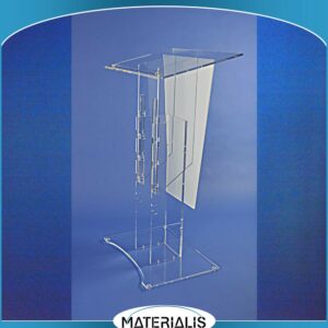 Pupitre de Conférence Réglable – Plexiglas avec Voile Dépoli