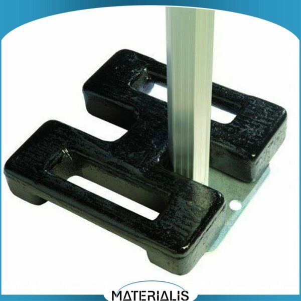 Poids de lestage en fonte H pour tente pliante. 15, 20 ou 30 kg. Fonte d’acier, poignées de levage, empilable, pour pieds jusqu'à 50 mm