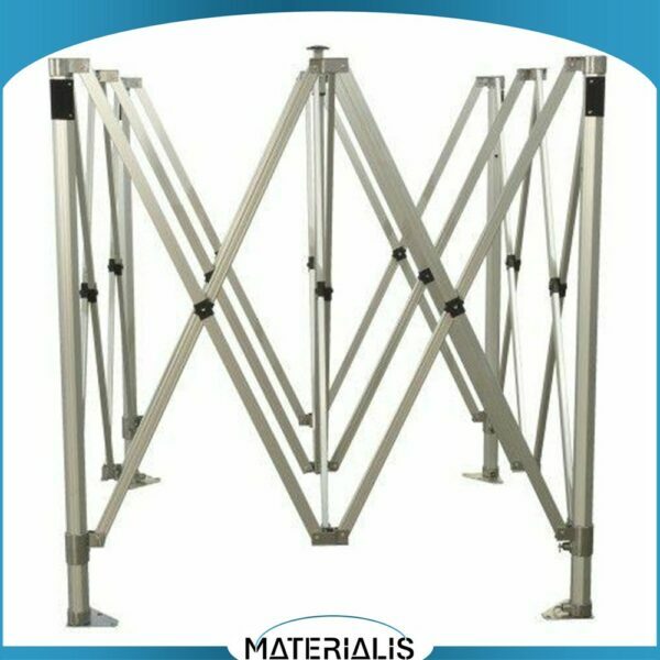 Armature seule en aluminium PRO pour tente pliante. Structure hexagonale renforcée, 4 hauteurs réglables, pièces en fonte d’alu. Livrée avec sac et haubanage.