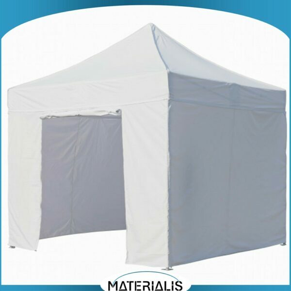 Mur latéral pour tente pliante avec porte zippée. En PVC M2 ignifugé 520g/m², fixation velcro, disponible de 3 m à 6 m. Pratique et sécurisé.