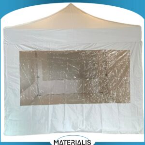 Mur côté fenêtre en PVC M2 – Bâche latérale 520g avec fenêtre transparente