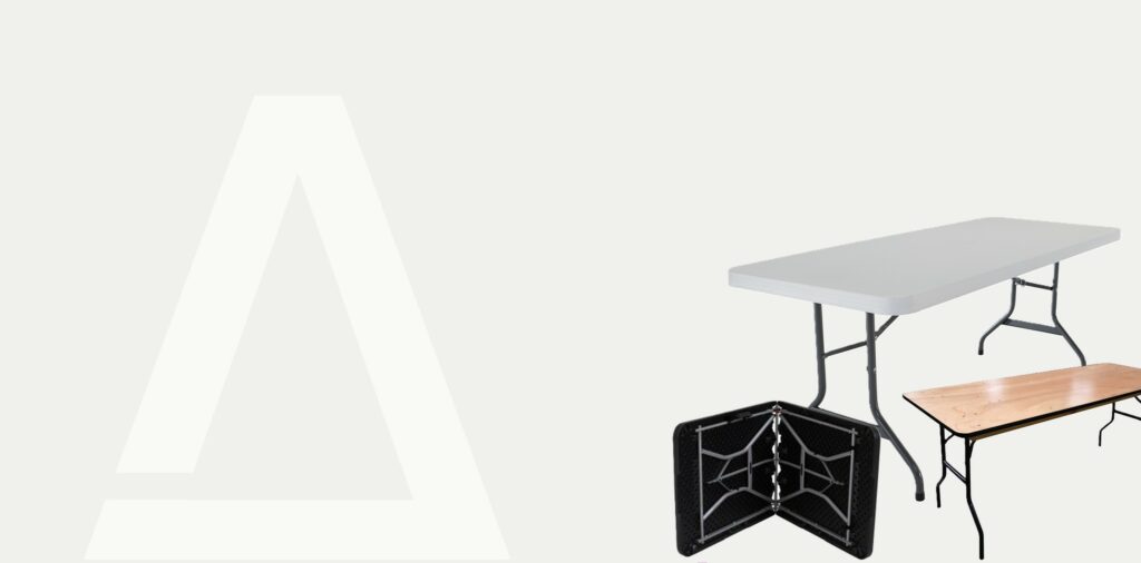 Tables Pliantes Rectangulaires – HDPE ou Bois, Stables et Robustes